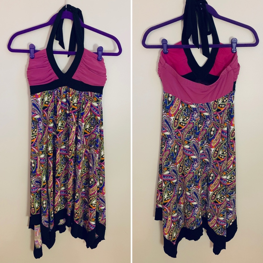 XOXO Halter Top Handkerchief Dress